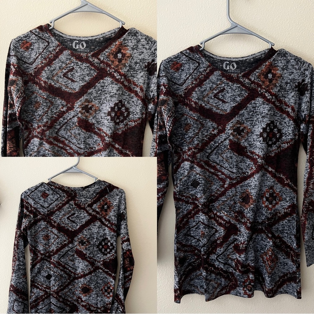 Go Couture snake design long sleeve top